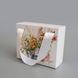 15х12х5 коробка-сумка біла "Thank you" квітковий принт №1 0025 фото 3
